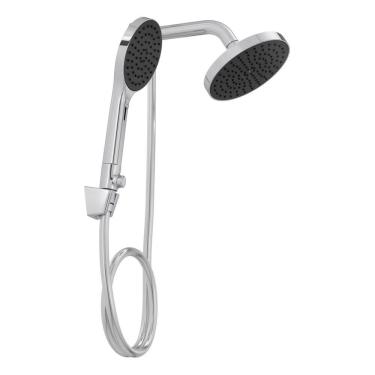 Imagem de Ducha Redonda Cromada De Parede Com Chuveirinho - Deca Prateado