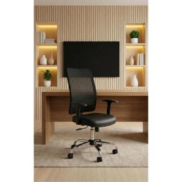 Imagem de Cadeira Escritório Ergonômica Tela New Base NR17 Executiva Giratória S