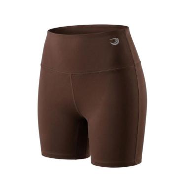 Imagem de Shorts Feminino Poliamida Marrom Chocolate Yoga Treino Academia-Feminino