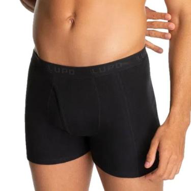 Imagem de Cueca Boxer Lupo Canelada com Abertura - 660-002, Preto, M