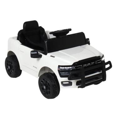 Imagem de Carro Elétrico Infantil Dodge Ram 24V Branco Bel Carrinho de Luxo para