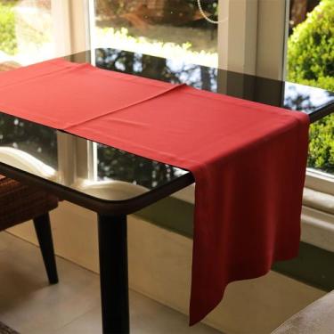 Imagem de Trilho de Mesa Vermelho - Poliéster, 40x120cm - Ateliê Panos