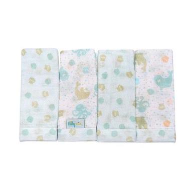 Imagem de Babete Fralda Baby Nice Baleia - 4 Unidades - 30cm x 30cm - MINASREY