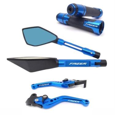 Imagem de Kit Manete Manopla Retrovisor Fazer 250 150 Gravado a laser - NoBrand,