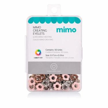 Imagem de Ilhós Mimo Creating - Flor - Rosa Candy - 5 mm - 50 Unids