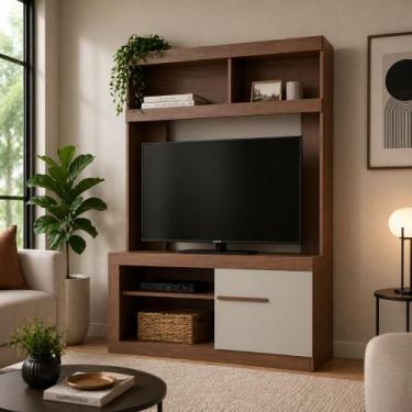 Imagem de Estante para TV até 50 Polegadas Sala Home Theater 1 Porta 2 Prateleir