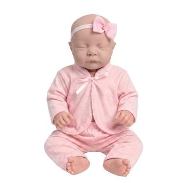 Imagem de Bebê Reborn 42cm Boneca Infantil Com Chupeta E Roupa - Cegonha Reborn 