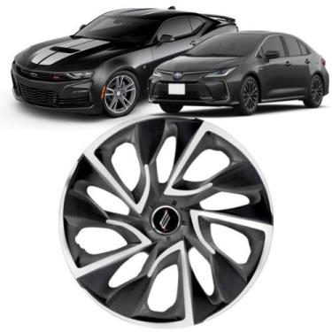 Imagem de 1 Calota Esportiva Modelo DS4 Aro 13 Polegadas Parafuso Preto com Prat
