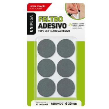 Imagem de Feltro Quadrado 30mm Branco Unipega Cartela 12 Unidades