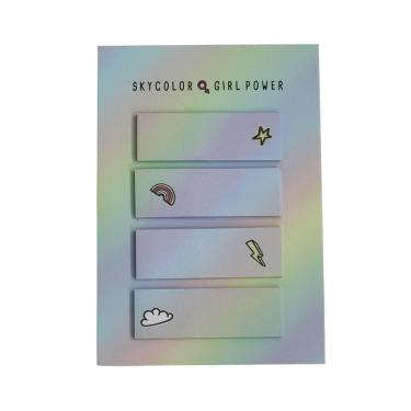 Imagem de Marcador de Página Le Adesivo Decorado Power Girl com 04 Blocos de 20 Folhas Cada 4,5X1,5cm