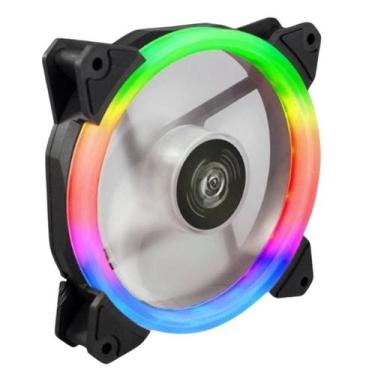 Imagem de Cooler Fan Gamer Led RGB Raibow 120mm 12cm Ventoinha Gamer RGB Led Mol