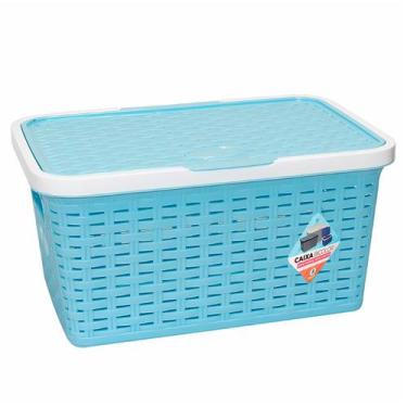 Imagem de Caixa Organizadora 25L Linha Caixa Bicolor Baby Tampa Reclinável Para 