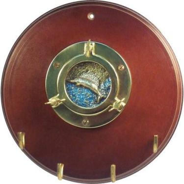 Imagem de Porta Chaves Vigia Náutico Artesanal Iate Latão E MDF - SAT - Serralhe