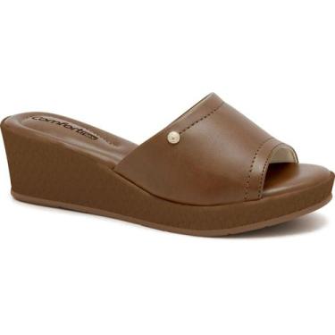 Imagem de Tamanco Anabela Comfortflex 2553401, Marrom, 36