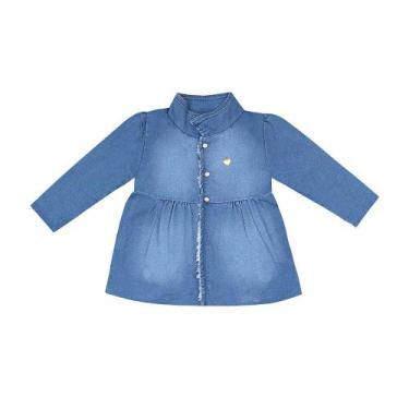 Imagem de Casaco Infantil Menina Jeans Flowers - Baby Doces Momentos, P