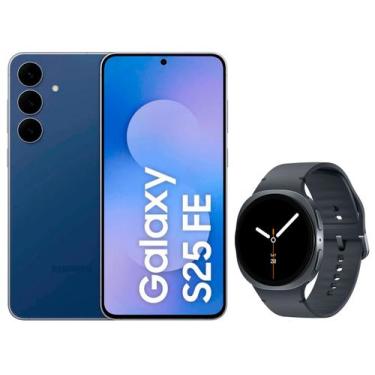 Imagem de Smartphone Samsung Galaxy S25 FE 128GB Azul - Marinho 5G + Smartwatch 