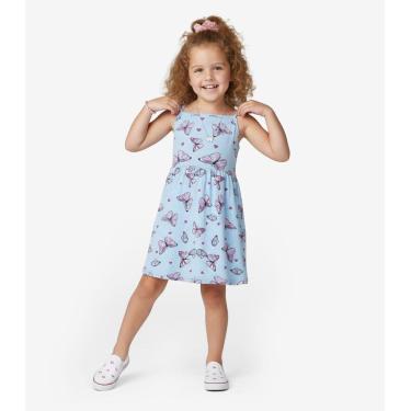 Imagem de Vestido Infantil Estampado de Alcinha Biju Kids Azul