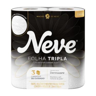 Imagem de Papel Higiênico Neve Maciez Folha Tripla 4 Rolos 20m X 10cm
