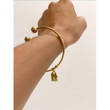 Imagem de Bracelete Casal Filhos Dourado - Gislayne Acessórios