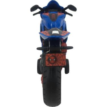 Imagem de Moto de Fricção Spider-Man Webcycle com Mecânica de Puxar e Soltar Design Arrojado e Detalhes Autênticos Candide