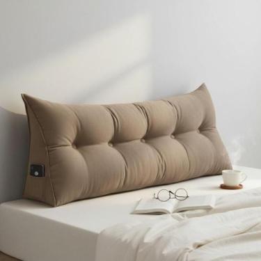 Imagem de Almofada Cabeceira Ana Cama Solteiro 90cm Suede Capuccino Mz Decor - M