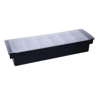 Imagem de Porta Condimentos com 6 Divisórias Preto Plástico - Wolff