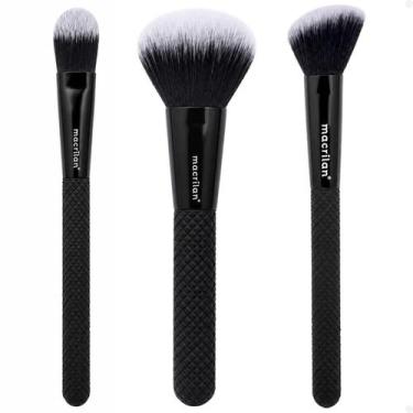 Imagem de Kit de Pincéis Macrilan Noir Collection: N01, N02 e N03