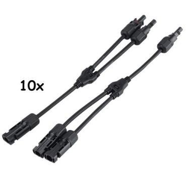 Imagem de Kit 10 Conector Cabo Tipo Y MC4 Energia Solar Fotovoltaica - Solemais