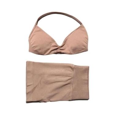 Imagem de Conjunto De Ginástica Feminino De 2 Peças Sem Costura Com Alças, Leggi