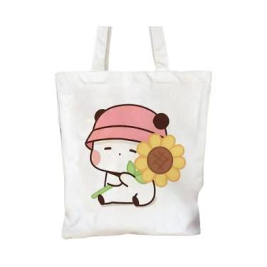 Imagem de Bolsa Tote De Lona Feminina Estética Com Estampa De Anime, Dobrável, R