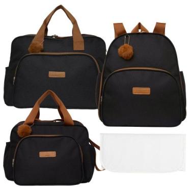 Imagem de Kit Bolsas Maternidade Pirulitando Completo Família Preta, Preto, Únic
