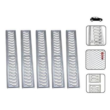 Imagem de Ralo Grelha Linear 10x2500 5 Peças 10x50 com Aro De Fixação - Znubi Gr