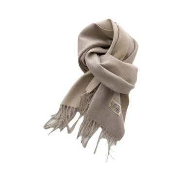 Imagem de Cachecol De Cashmere Dupla Face Quente Com Franjas Em Diferentes Cores