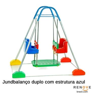 Imagem de Balanço Jundbalanço Duplo com Estrutura Azul - Jundplay