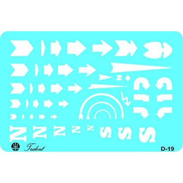 Imagem de Gabarito de Setas, Trident, Acrílico Azulado 17.5 x 11.5 cm, D-19