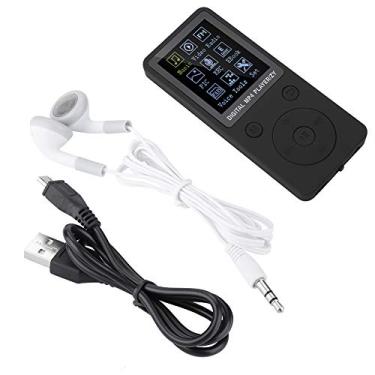 Imagem de Leitor de MP3 de 32 GB, reprodutor de música MP4 de tela portátil, gravador e reprodutor de música em modo de espera longo, modo de economia de energia ajustável e modo de suspensão (preto)