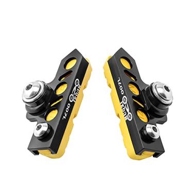 Imagem de Bicicleta C Pinça de freio estendida (conjunto de 2) Freio de aro de liga de alumínio substituível resistente ao desgaste para bicicleta de estrada, MTB, bicicleta dobrável (preto-amarelo)