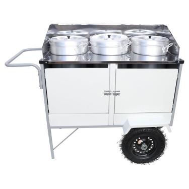 Imagem de Carrinho Caldo e Sopa Cefaz Branco com Toldo BL35P-T