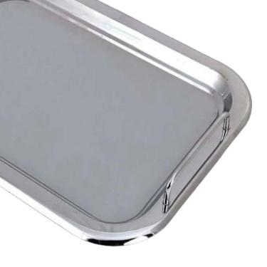 Imagem de Bandeja Inox Retangular Com Alça 41cm - UnyHome