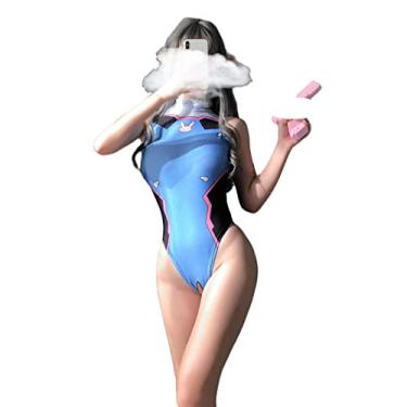 Imagem de SINMIUANIME Women's One-Piece Anime Swimsuit Party High Cut Bodysuit Cosplay Leotard Teddy Lingerie Set (Rabbit)