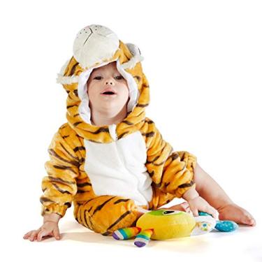 Imagem de Macacão de animal de bebê com uniformes naturais (6 a 12 meses, Tigre de Bengala)