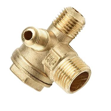 Imagem de Generic Válvula de retenção pneumática central do compressor rosca macho, G1/2"xG3/8"xG1/8"