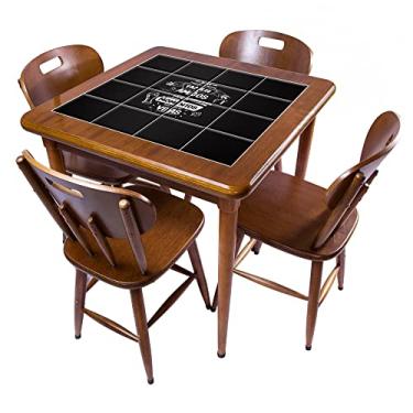 Imagem de Mesa de jantar 80x80 cm quadrada com 4 cadeiras para apartamento pequeno - Família e amigos