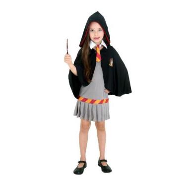 Imagem de Fantasia Hermione Infantil Gola Com Gravata E Capa Com Capuz - Sulamer