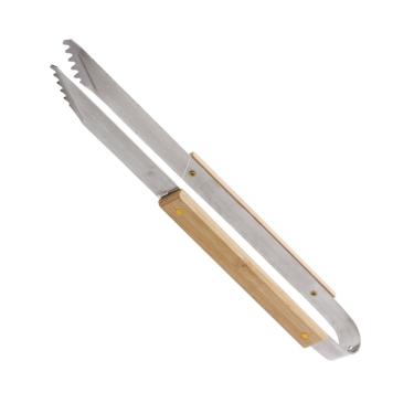 Imagem de Pinça Para Churrasco Aço Inox Com Cabo de Bambu Lyor