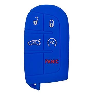 Imagem de Coolbestda – Capa de silicone com 5 botões inteligente para chave Fob Capa protetora sem chave para Jeep Grand Cherokee Dodge Challenger Charger Dart Durango Journey Chrysler 300Coolbestda azul M3N-40821302