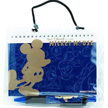Imagem de Caderno de notas de autógrafo Disney Mickey com caneta retrátil para lembrancinhas de festa - (Mickey azul e dourado)