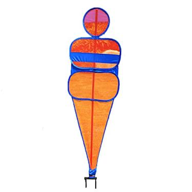 Imagem de Manequim de chute de futebol livre de futebol goleiro de treinamento de goleiro plug in jogadores parede portátil ferro defesa para defesa de ataque, laranja, 1,7 m