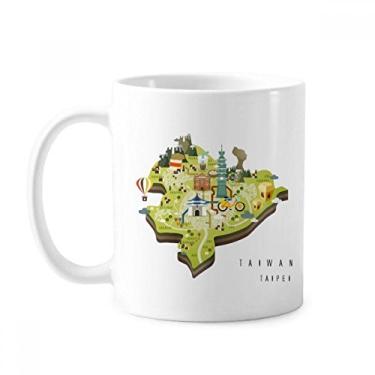 Imagem de TaiPei Mapa de Viagem Caneca China Cerâmica Copo de Porcelana de Café Louça