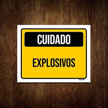 Imagem de Placa De Sinalização - Cuidado Explosivos 36x46